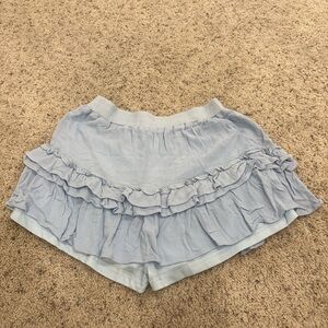 Sky Blue Ruffled Mini Skirt